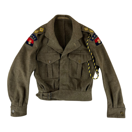 British Army 50s Khaki Ike 1949 Pattern Battle Dress Jacket - RASC - Small SIZE 4