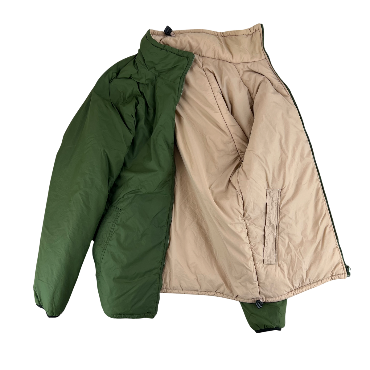 British Army Reversible Thermal Olive Green / Tan Quilted Jacket - Medium
