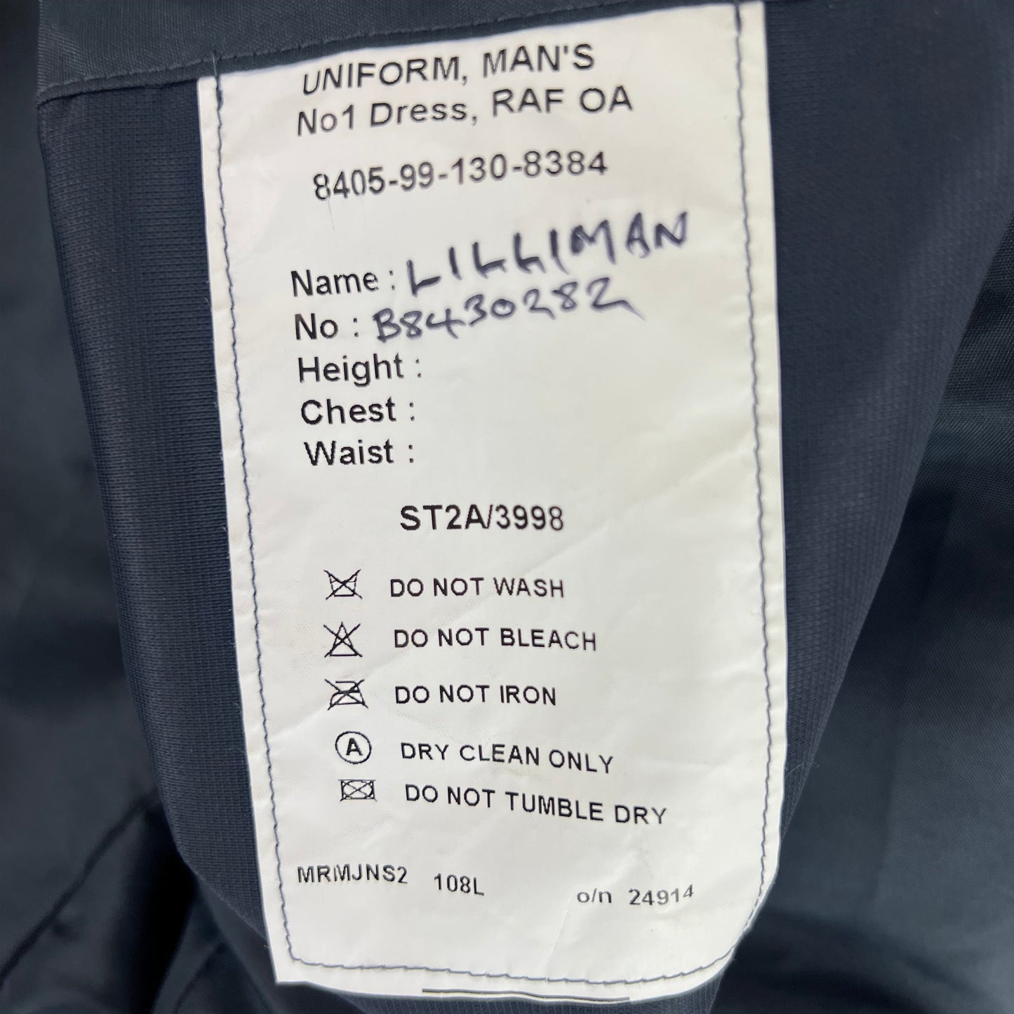 British Royal Air Force No. 1 Dress Jacket - Large 108L