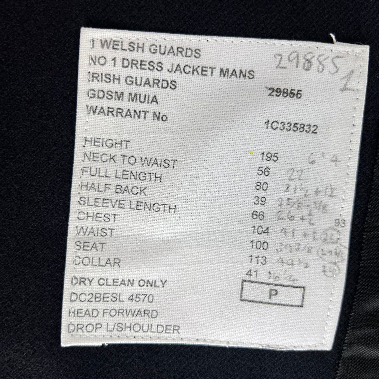 British Army No. 1 Dress Jacket w/ Belt - Welsh Guards - Medium
