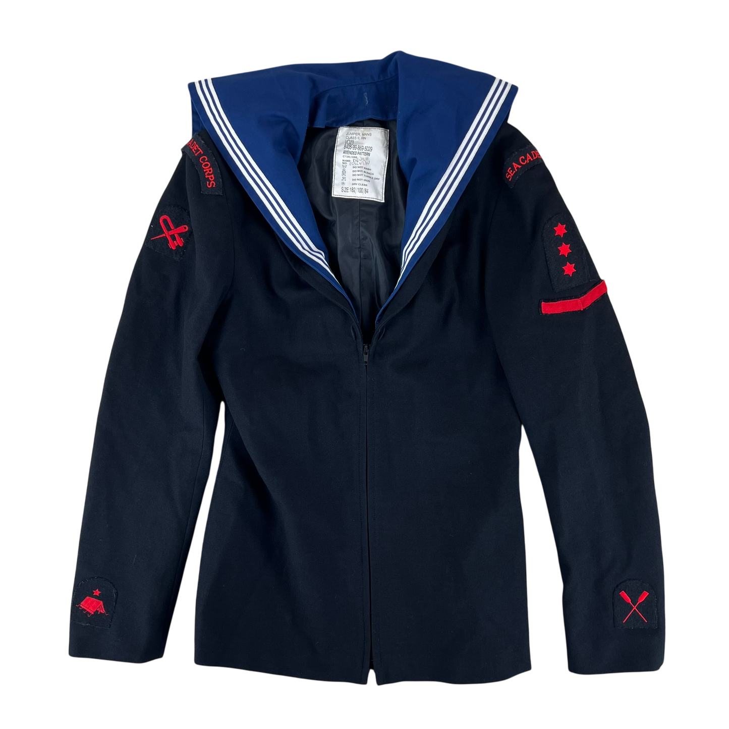 British Royal Navy 80s Class II Jumper Sailor's Top - Medium 182/100