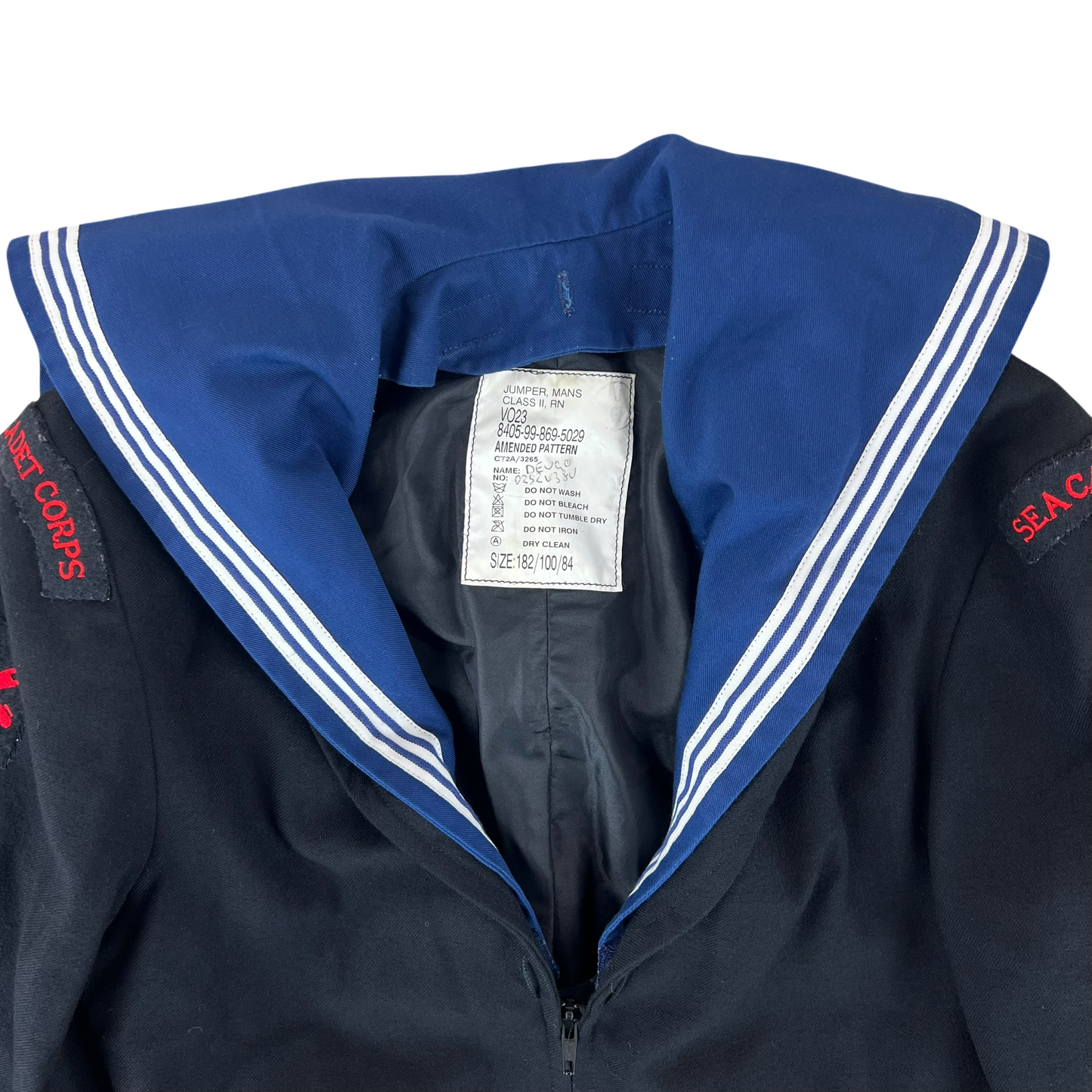 British Royal Navy 80s Class II Jumper Sailor's Top - Medium 182/100