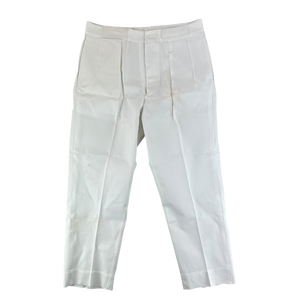 British Merchant Navy 50s Tropical White Trousers - W39 L31