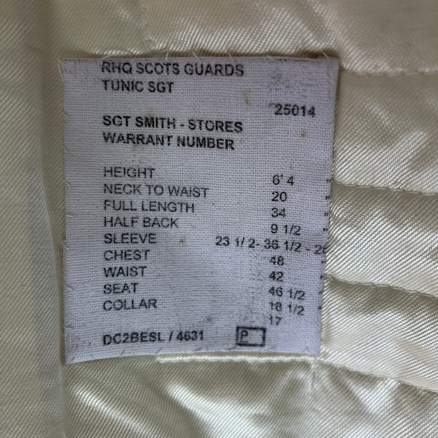 British Army Footguard's RHQ Staff Colonel Jacket - Scots Guards - Large