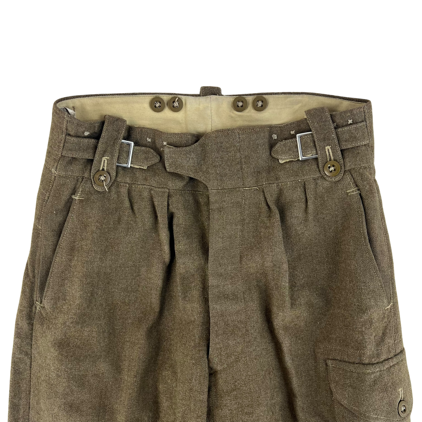 British Army 50s 1949 Pattern Khaki Battledress Trousers - W31 L29 SIZE 8