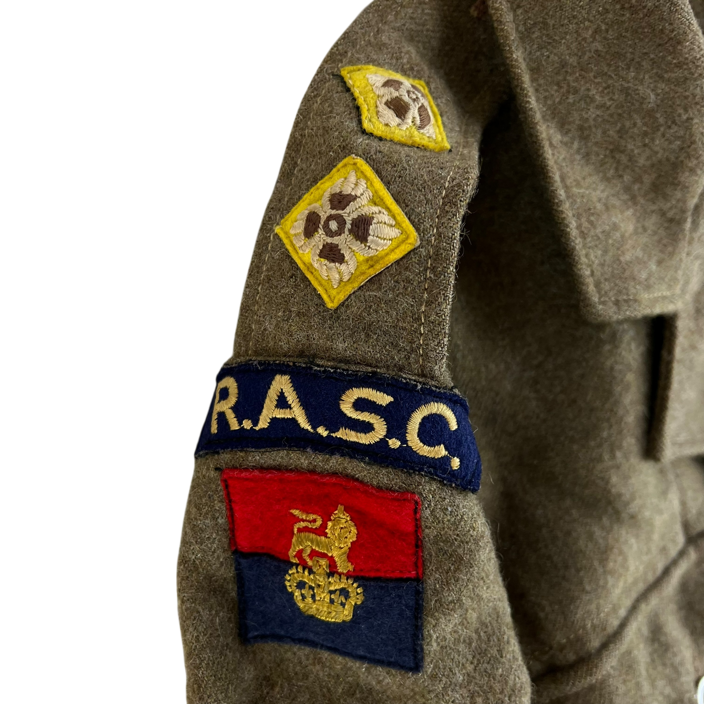 British Army 50s Khaki Ike 1949 Pattern Battle Dress Jacket - RASC - Medium SIZE 6