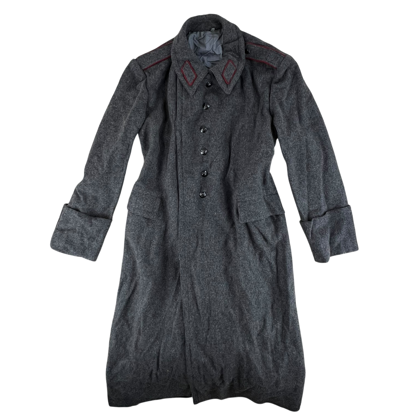 Bulgarian People's Army 70s Grey Wool Greatcoat - Large