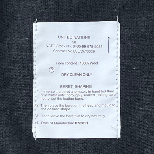 British Army Beret UN Blue - Medium 58cm