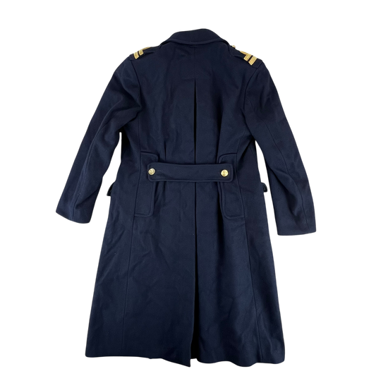 British Royal Navy 80's Women's Wool Officer's Greatcoat - Medium