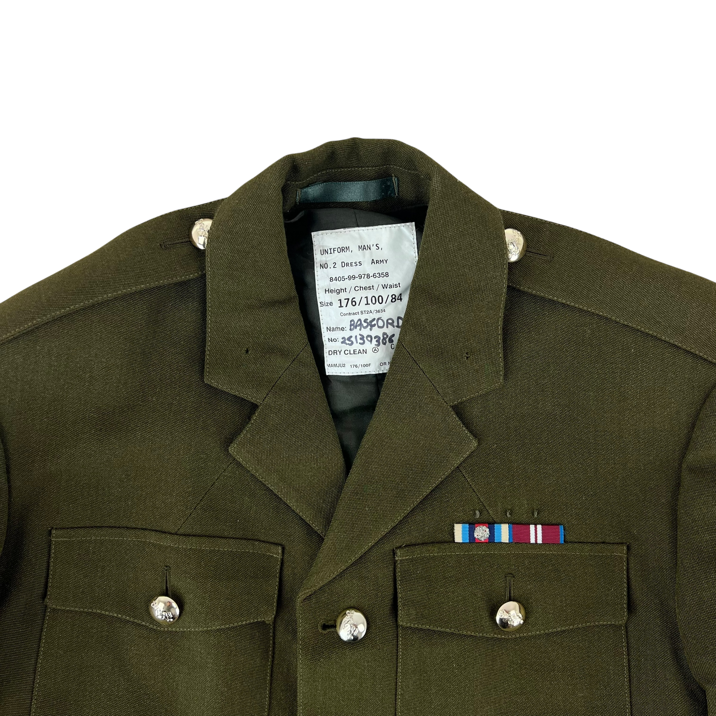 British Army 1980 Pattern No. 2 Olive Green Dress Jacket - REME - Medium