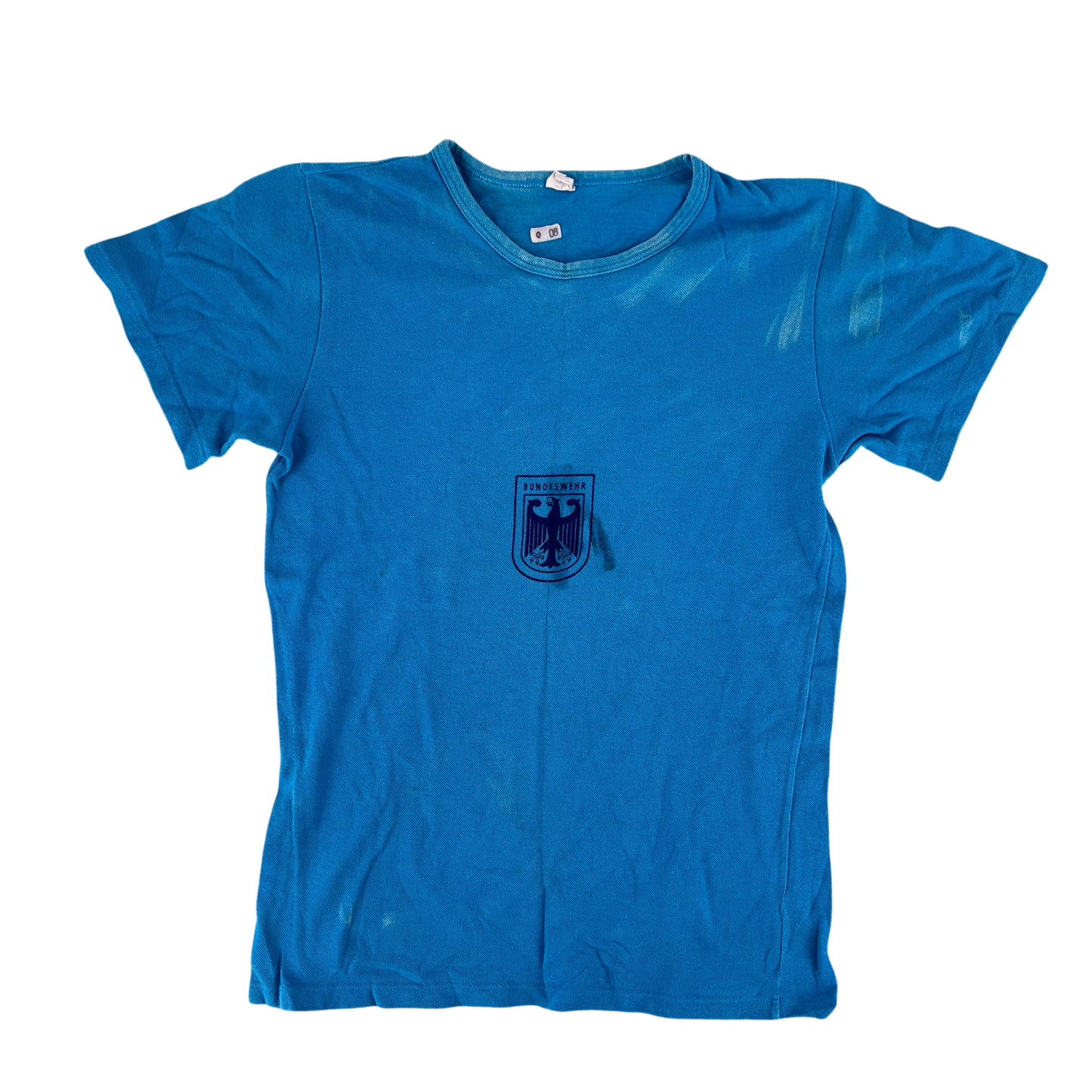 West German Army 70s Blue Training T Shirt - Medium Gr6