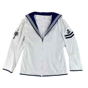 British Royal Navy Class II White Jumper Sailor's Top - Medium