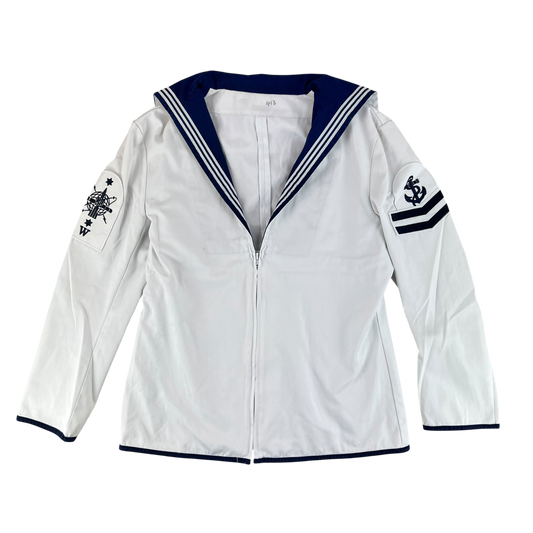 British Royal Navy Class II White Jumper Sailor's Top - Medium