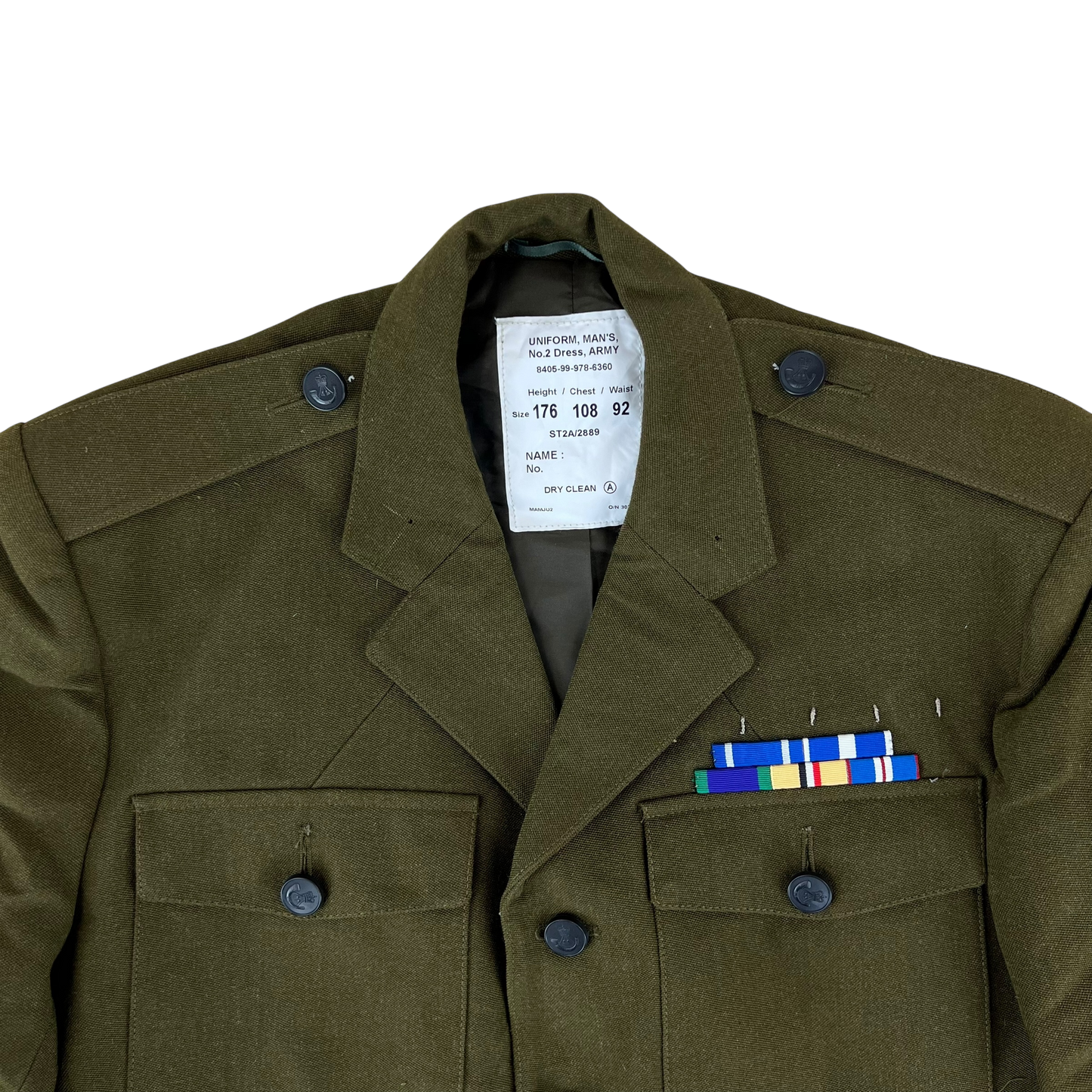 British Army 1980 Pattern No. 2 Olive Green Dress Jacket - Rifles Regiment - Large 176/108