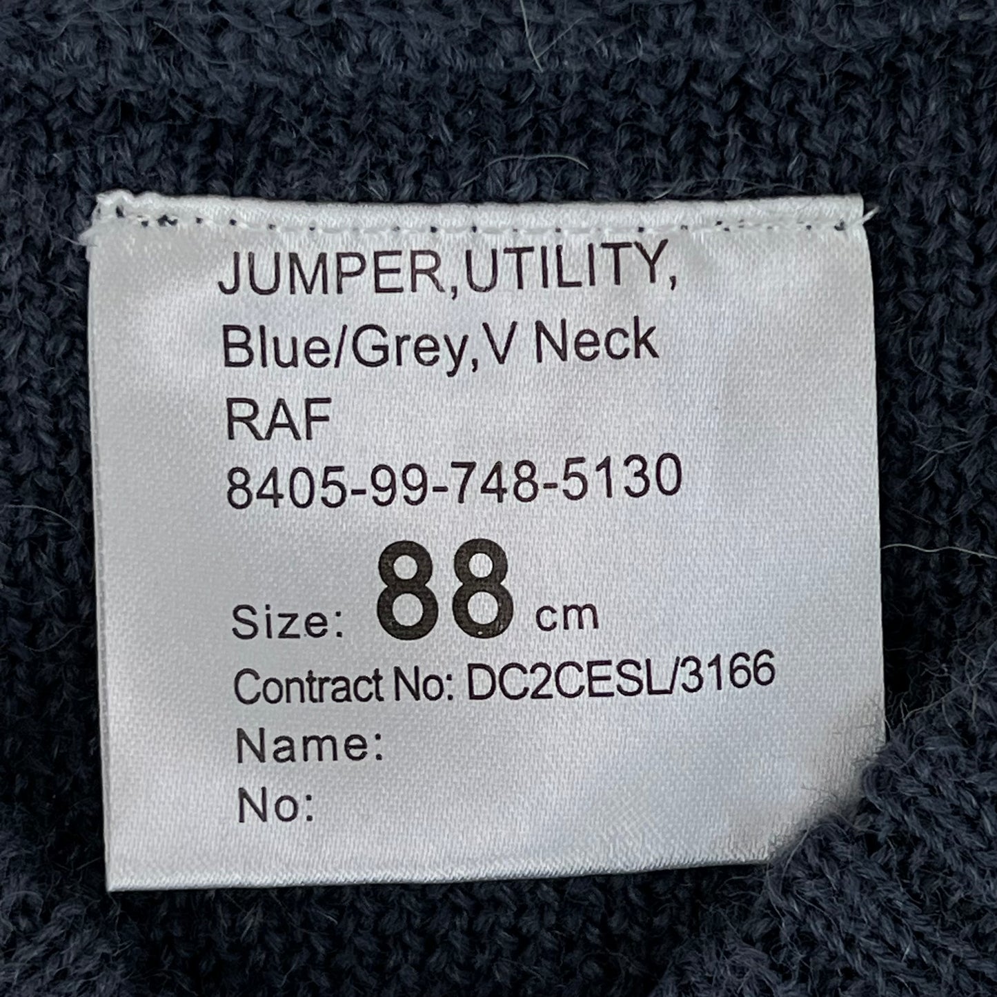 British RAF Wool V Neck Pullover Jersey Jumper - Small 88cm