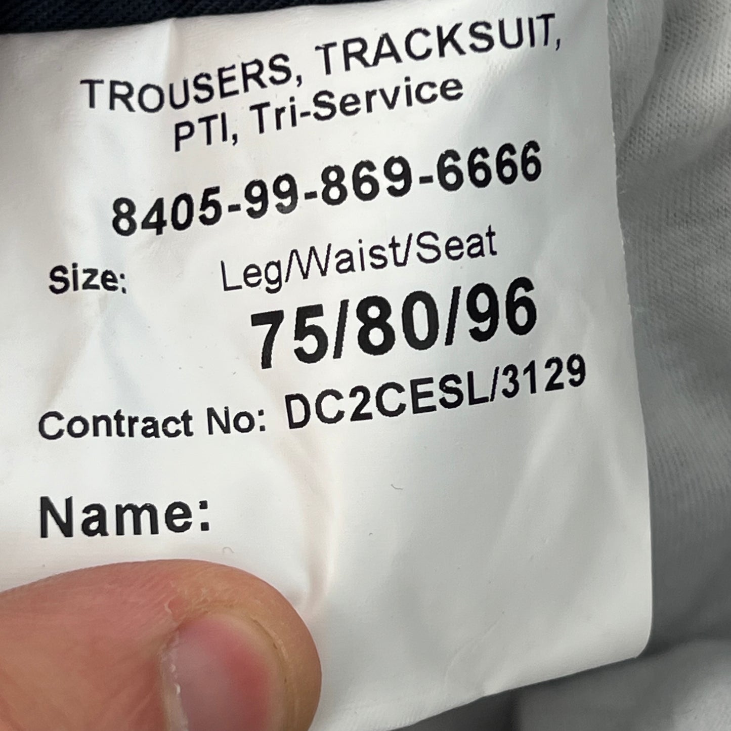 British Army / Tri-Services Navy Blue PTI Tracksuit Trousers - W32 L29
