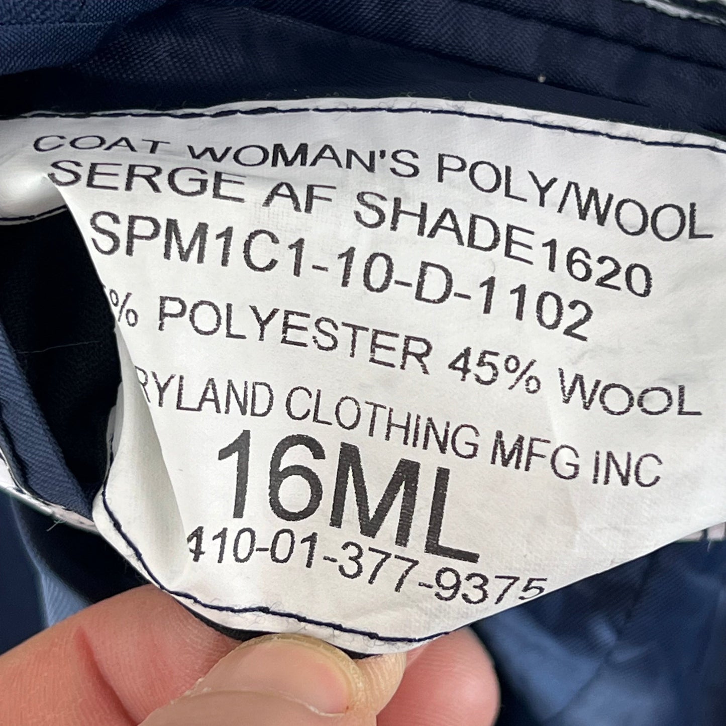 US Air Force Women's Blue Serge Service Dress Jacket - Medium 16ML