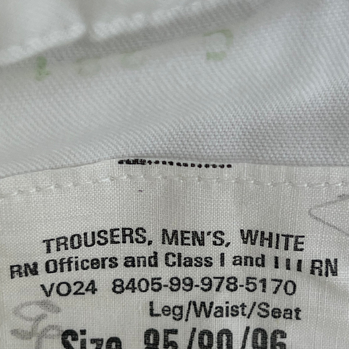 British Royal Navy Officers & Class I & III White Dress Trousers - All Sizes