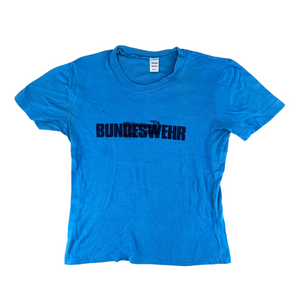 West German Army 70s Blue Training T Shirt - Small