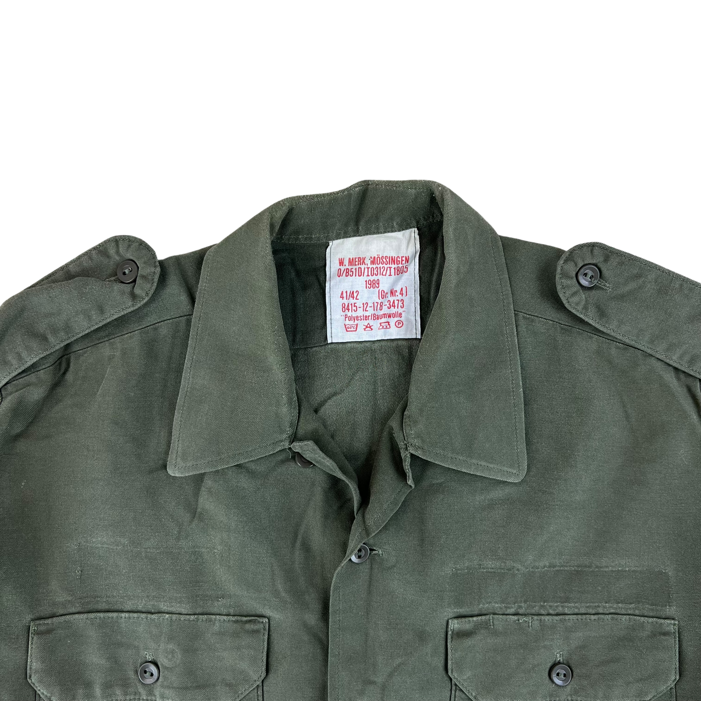 German Army Olive Green Long Sleeve Field Shirt - Large GrNr4