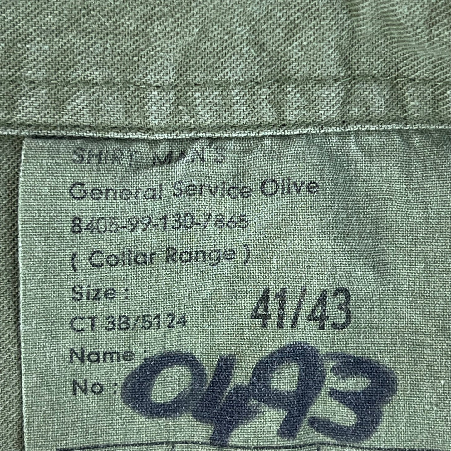 British Army Mens Olive Green Cotton Shirt Short Sleeve - Large C41/43