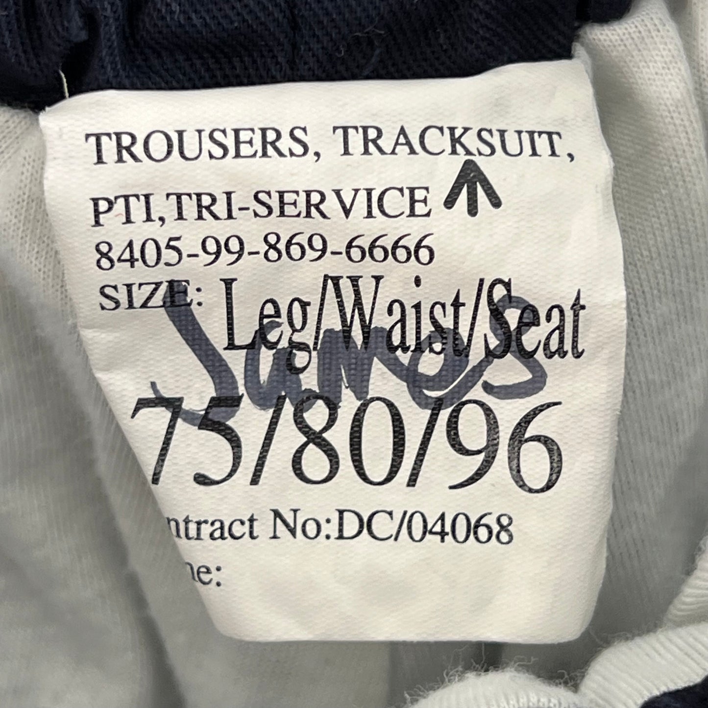 British Army / Tri-Services Navy Blue PTI Tracksuit Trousers - W31 L28