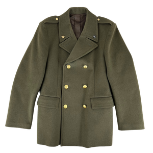 Italian Army 70's Officer's Khaki Tan Peacoat - Medium