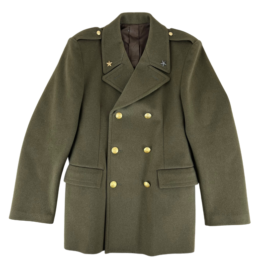 Italian Army 70's Officer's Khaki Tan Peacoat - Medium