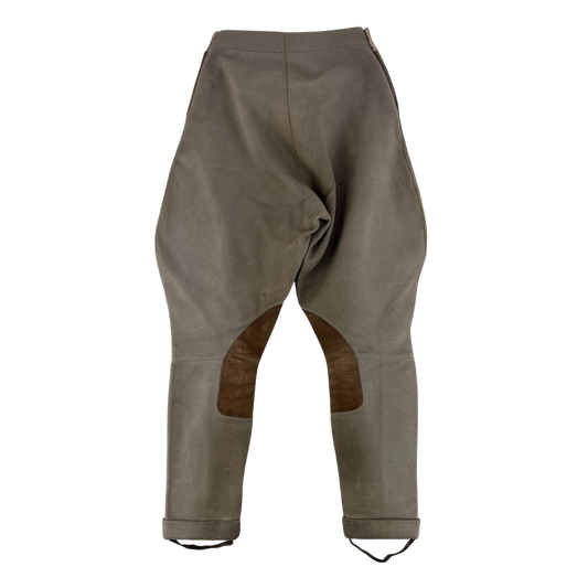 British Army 50s Khaki Cavalry Riding Trousers Jodhpurs - W22 L26.5