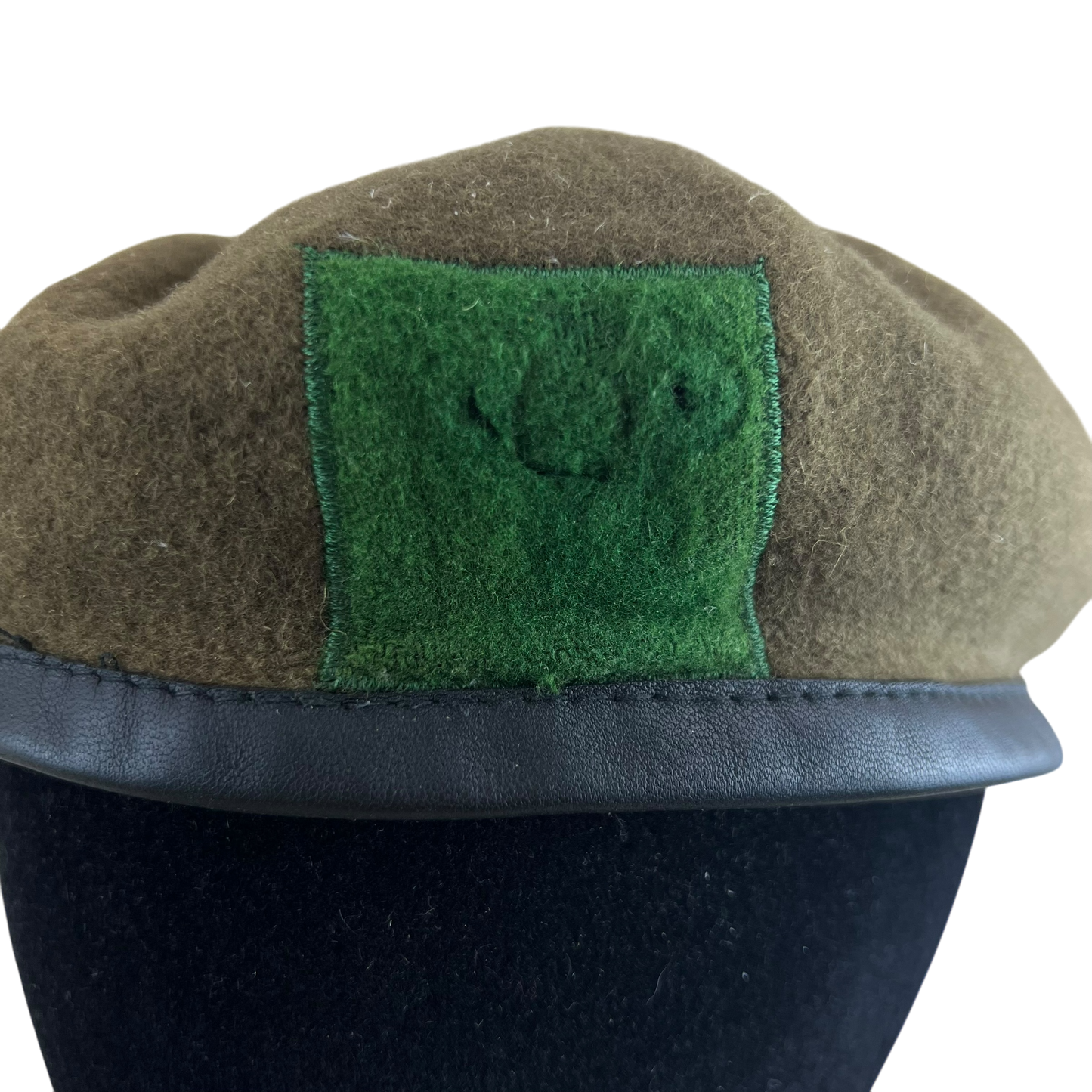 British Army Khaki Beret w Green -