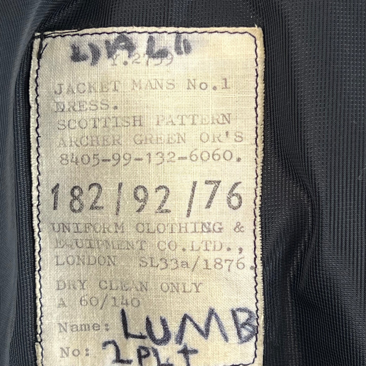 British Army Scottish No 1 Dress Piper's Jacket - Medium 182/92