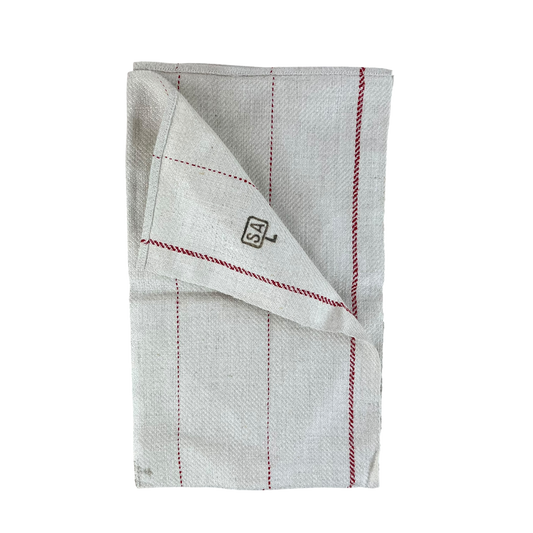 Finnish Army WW2 Cream w/ Red Stipe Tea Towel