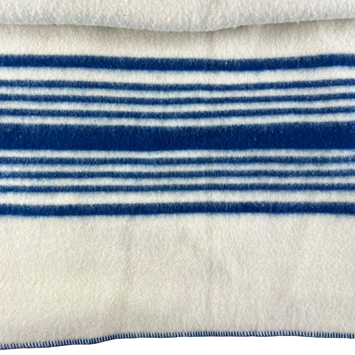 Italian Navy Pure Wool White Blanket