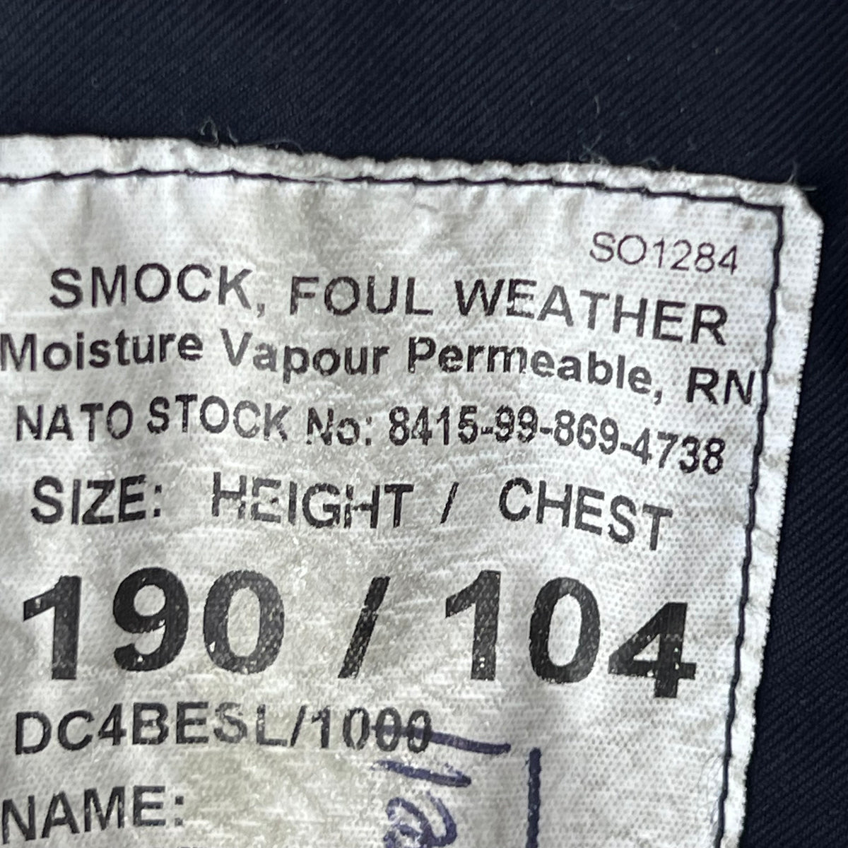 British Royal Navy Foul Weather MVP Smock - Large 190/104