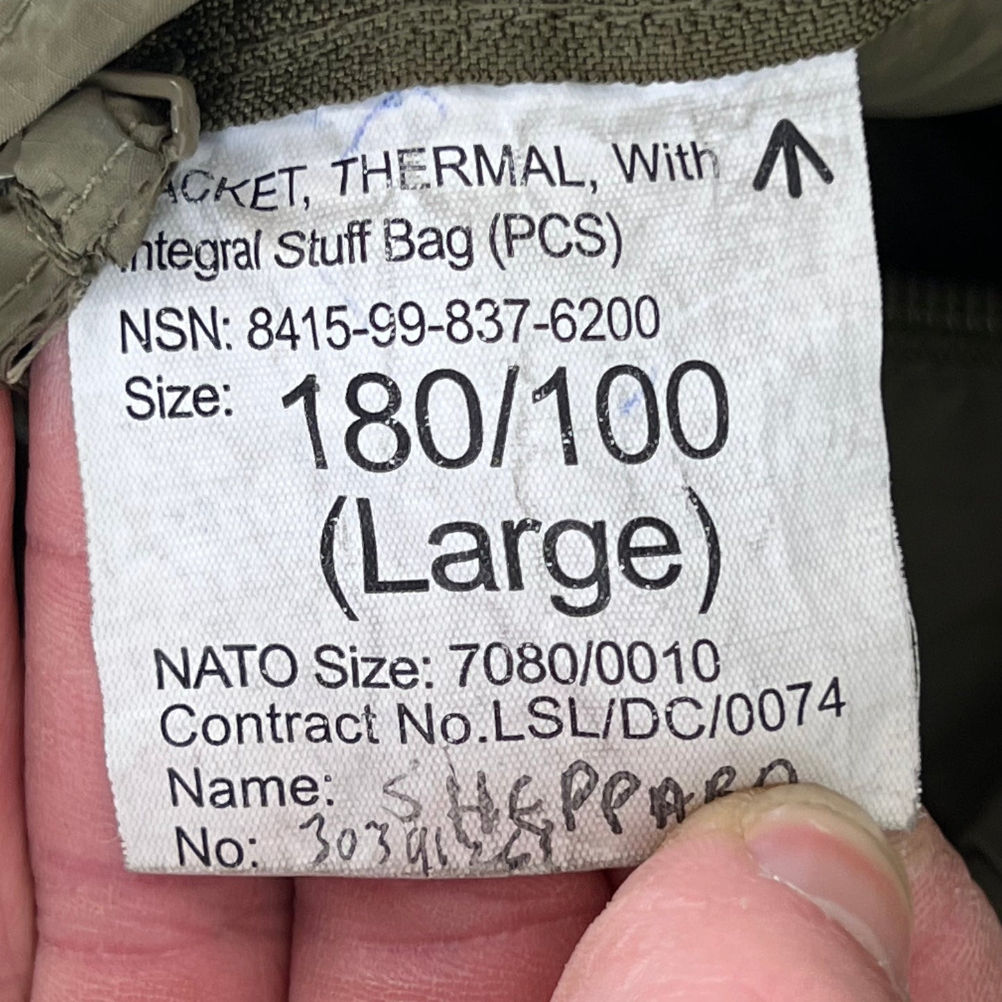 British Army Thermal Buffalo Jacket - Large