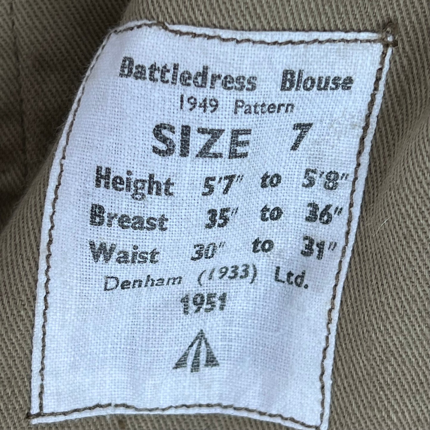 British Army 50s Khaki Ike 1949 Pattern Battle Dress Jacket - Small SIZE 7