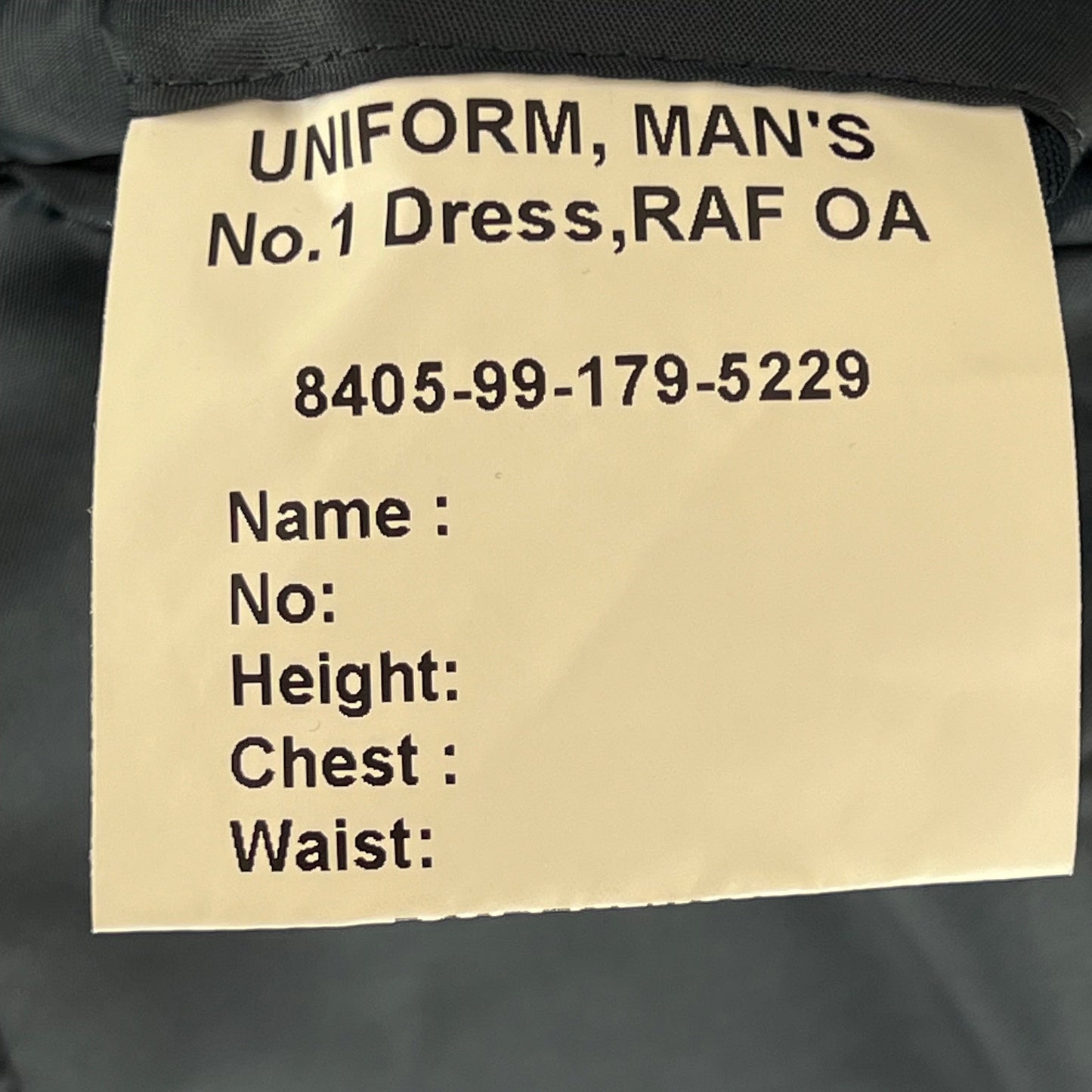 British Royal Air Force No. 1 O.A. Dress Jacket w/ Belt - Large