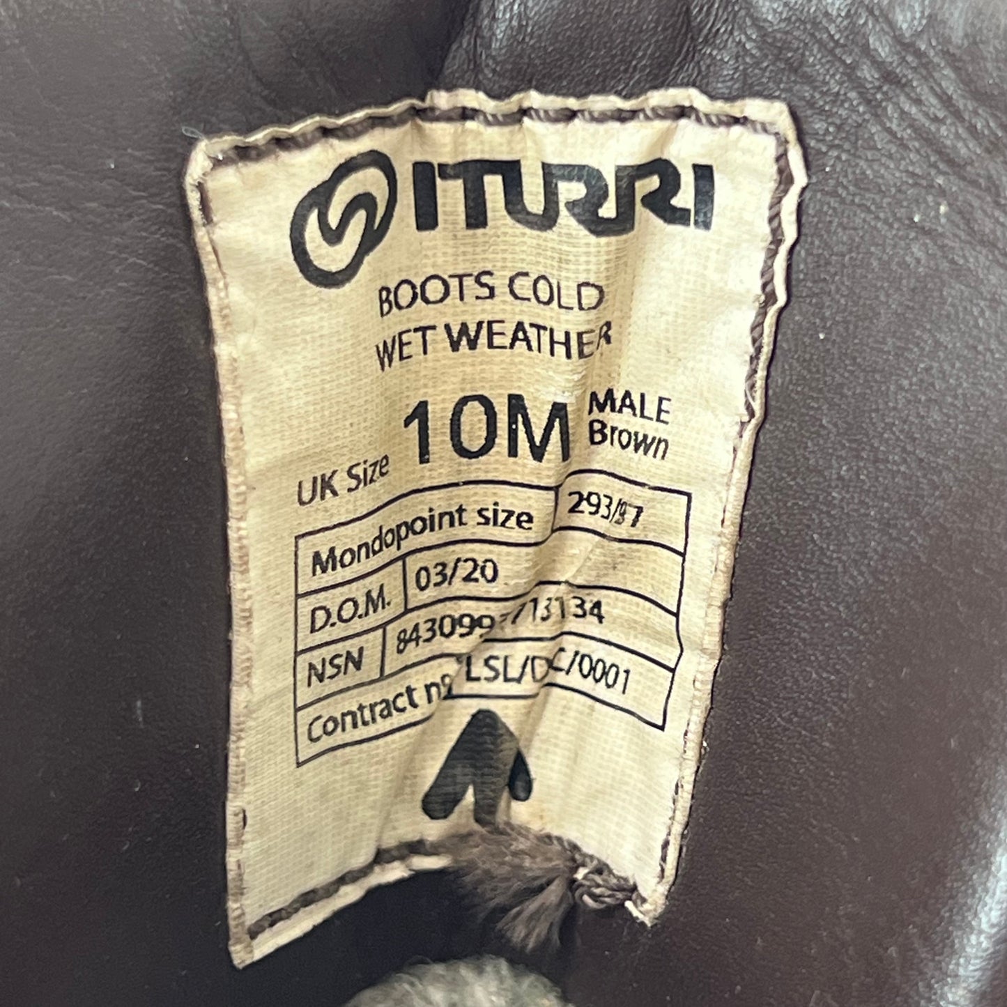 British Army Iturri Brown Cold Wet Weather Combat Boots - Size 10M