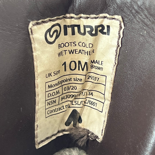 British Army Iturri Brown Cold Wet Weather Combat Boots - Size 10M