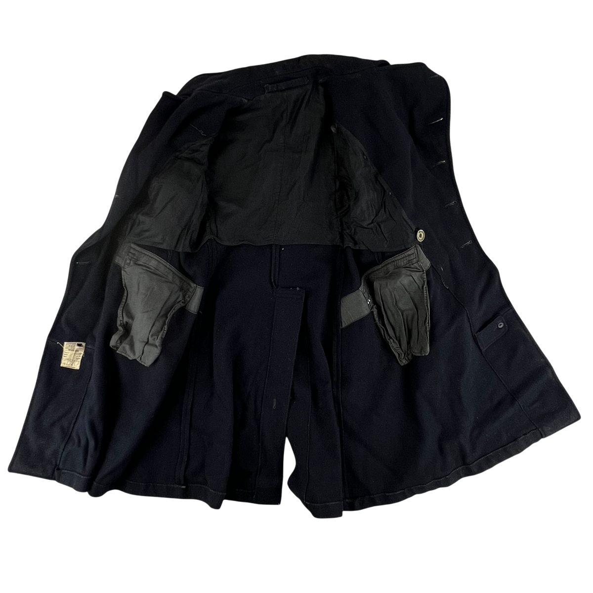 British Army 50s Civil Defence Black Greatcoat - Medium