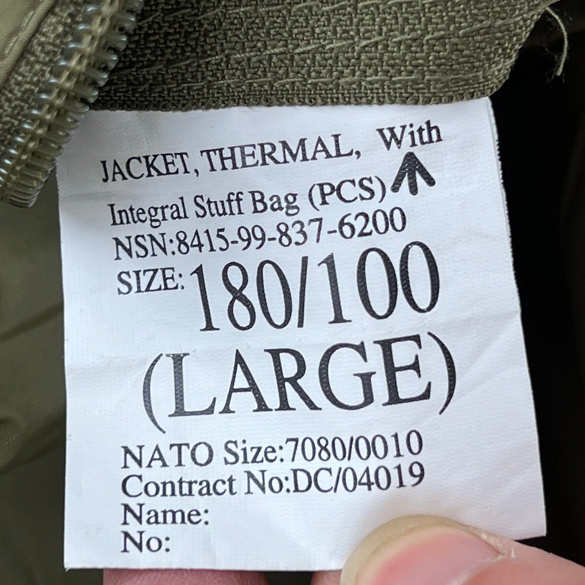 British Army Thermal Buffalo Jacket - Large
