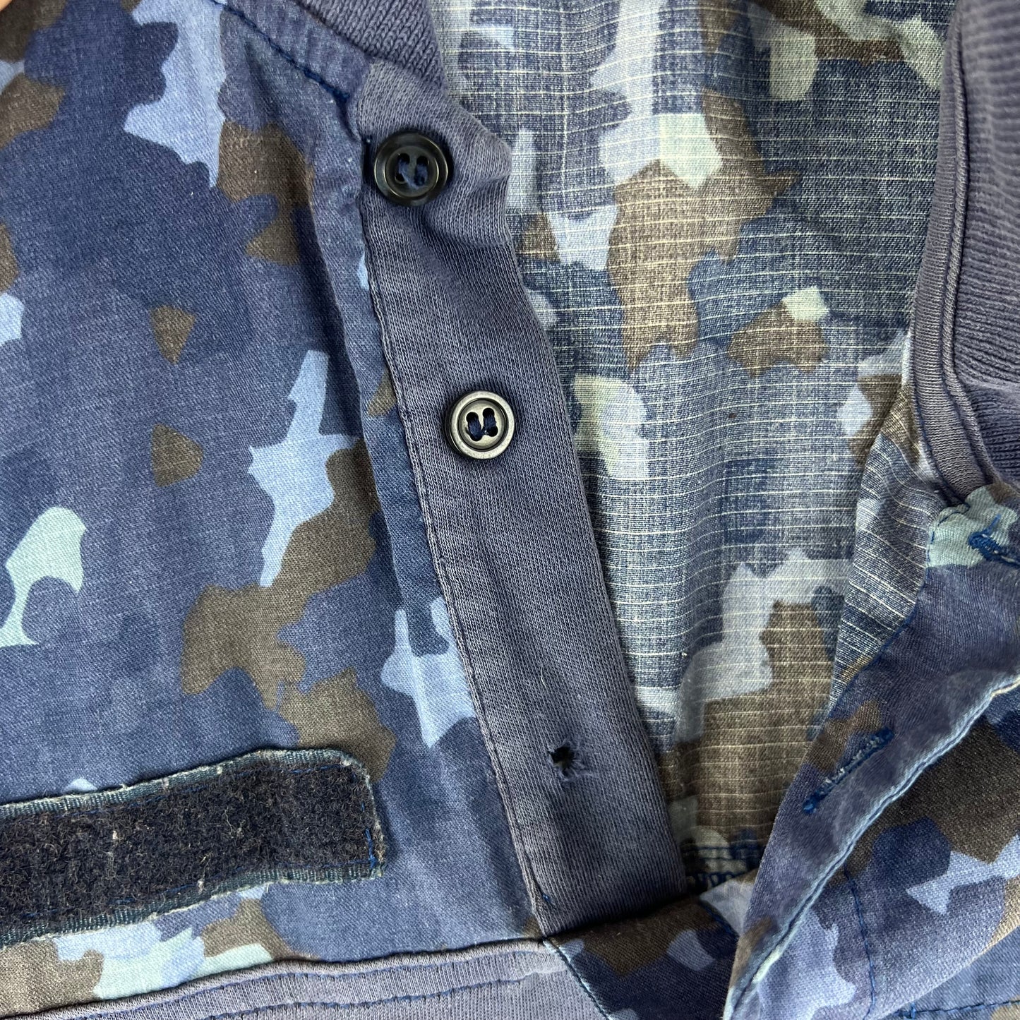 Romanian Navy M2017 Blue Camouflage Polo Top - Large