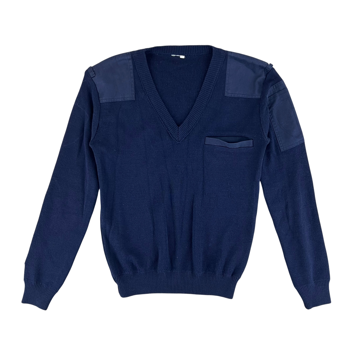 Dutch Navy Blue V Neck Pullover Jumper - Small