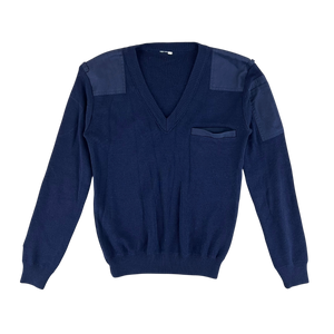 Dutch Navy Blue V Neck Pullover Jumper - Small
