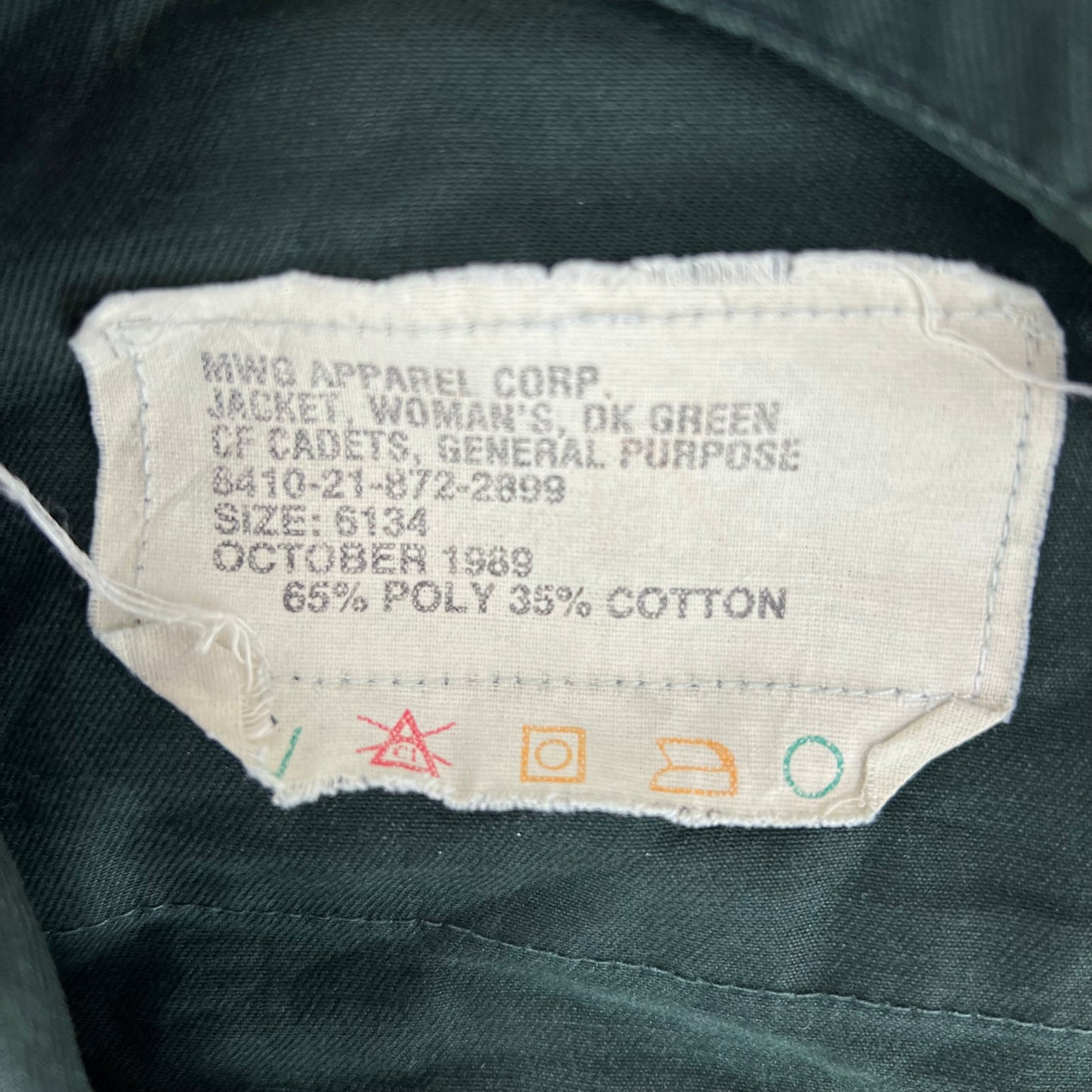 Canadian Army Women's 80's Green CF Cadets Safari Jacket - Small