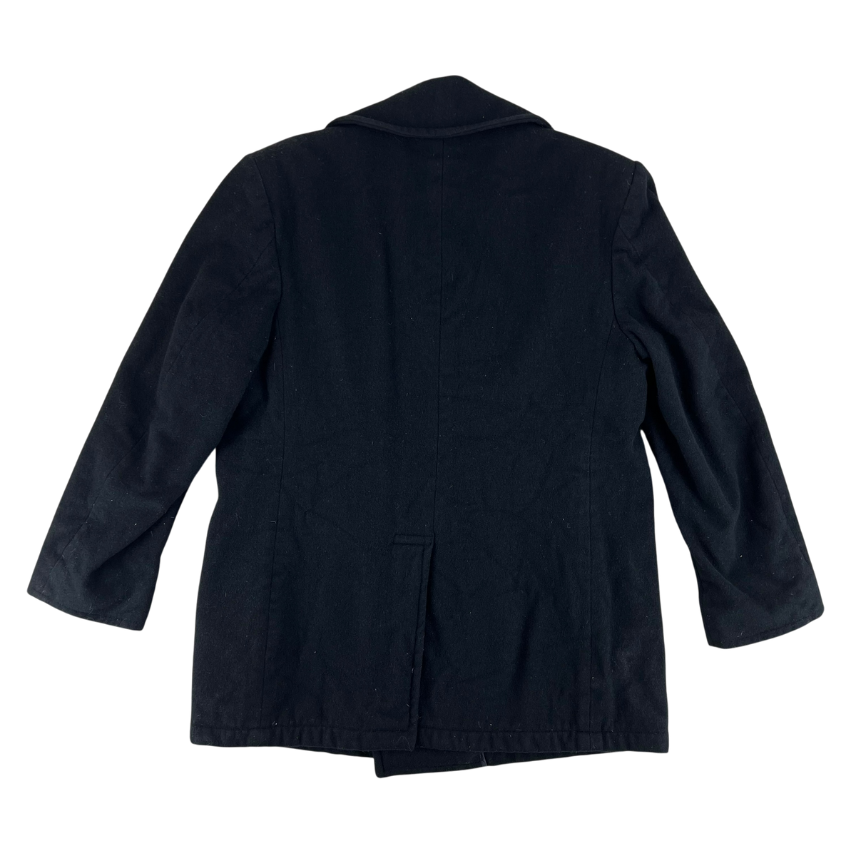 US Navy Black Wool Peacoat - Large 44R