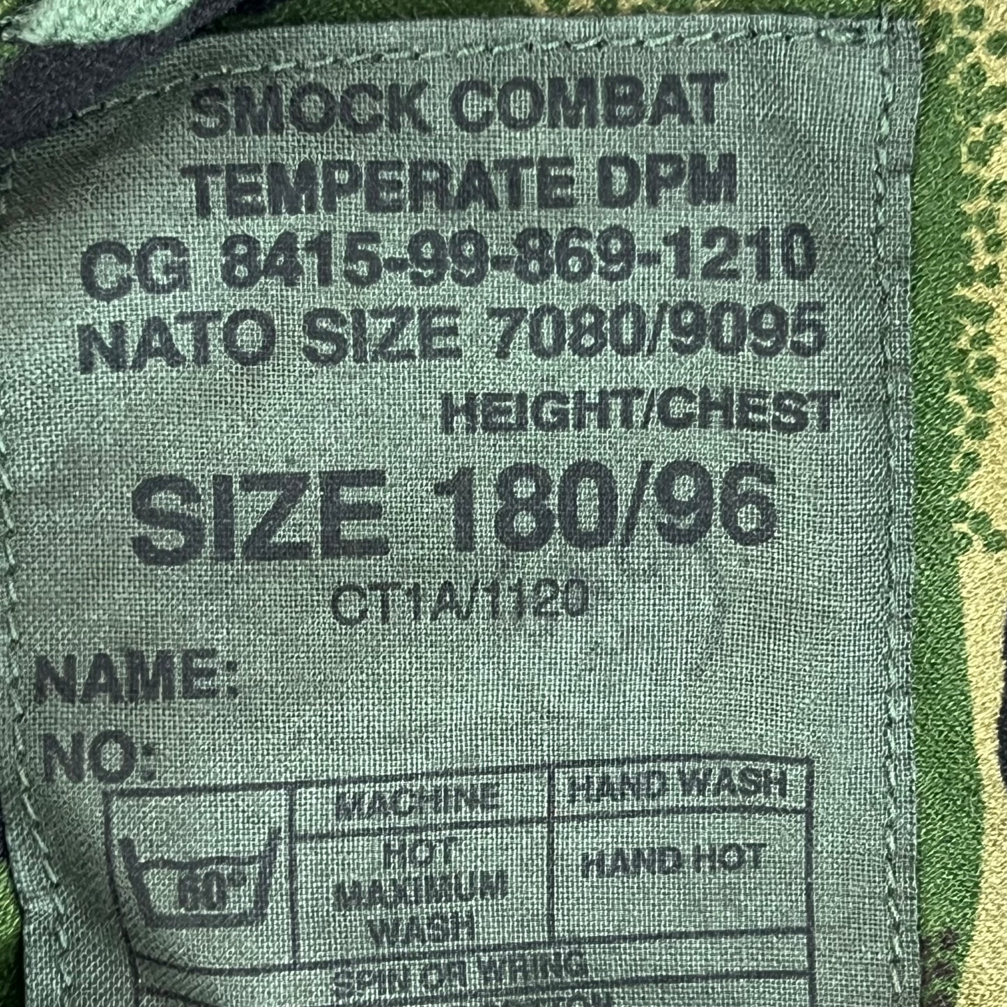British Army 84 Pattern Woodland DPM Camo Combat Smock - Medium 180/96