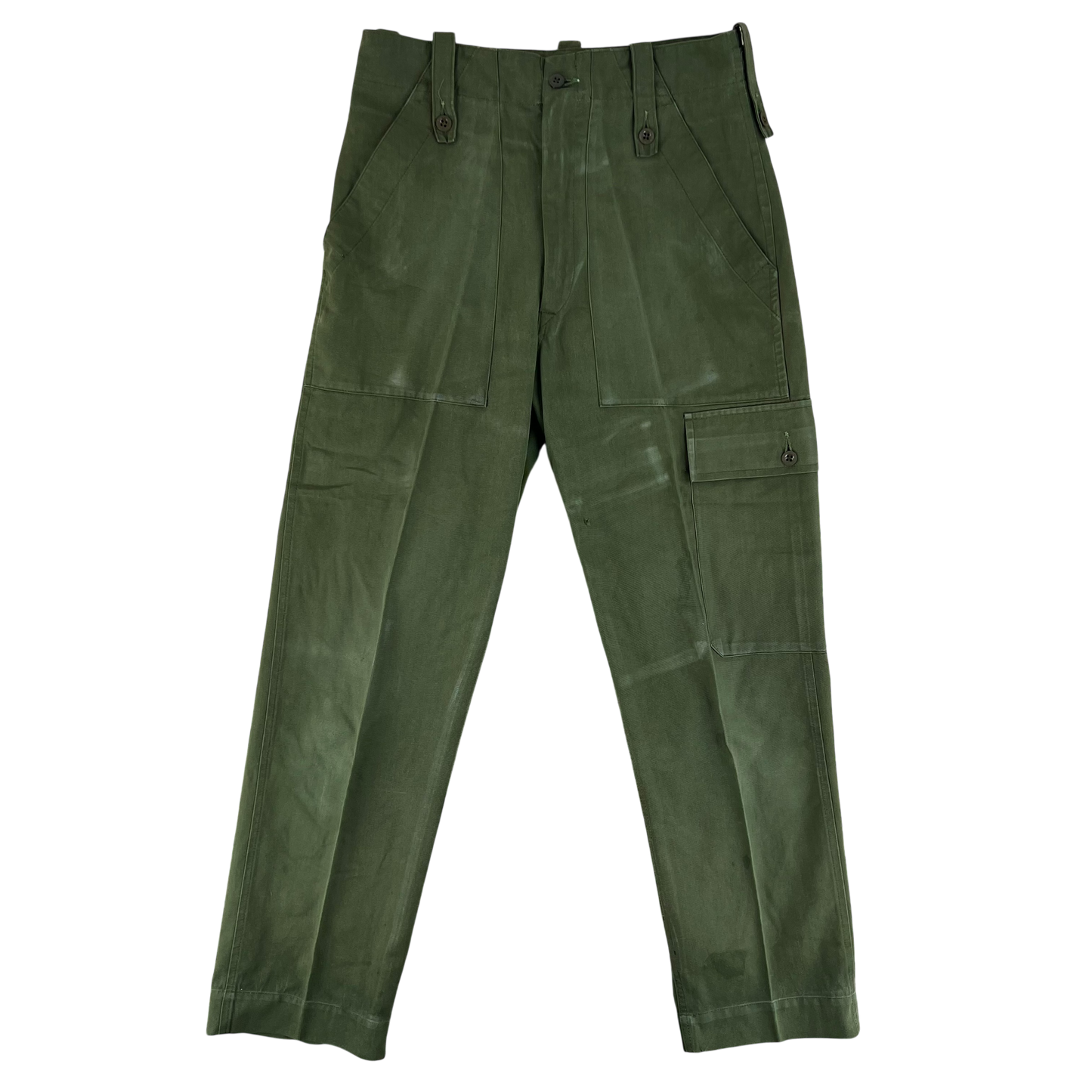 British Army Olive Green Fatigue Work Trousers - W30 L28.5