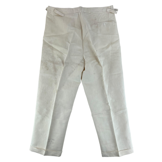 British Merchant Navy 50s Tropical Cream Trousers - W38 L30.5