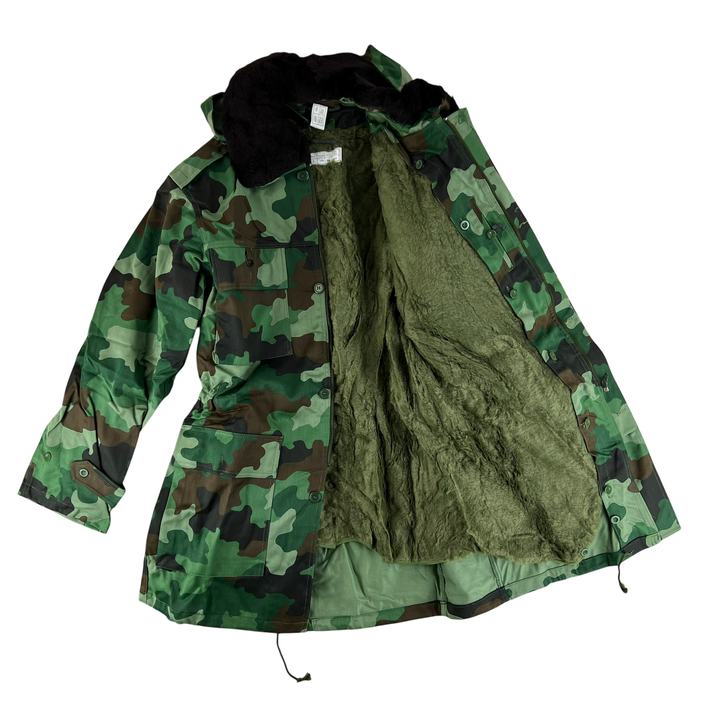 Serbian Army M93 Oak Leaf Camouflage Parka w/ Thermal Liner - Medium 178/100